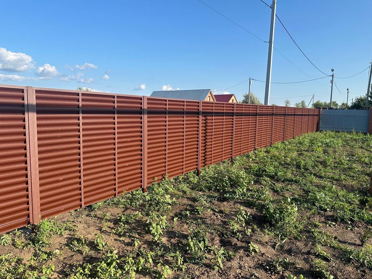 Забор из ламелей Еврожалюзи 53м RAL8017/8017 Шоколад двусторонний МАТТЕ в Томске